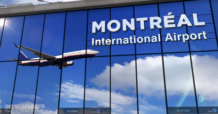 Plane landing in Montreal